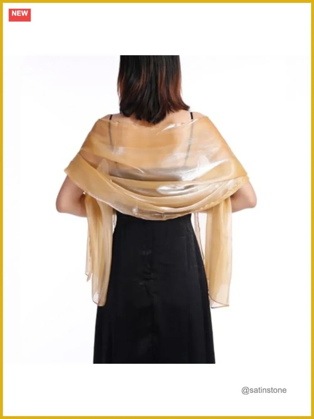 Womens Silk Sheer Shawl Wrap Scarf Organza Evening Wedding